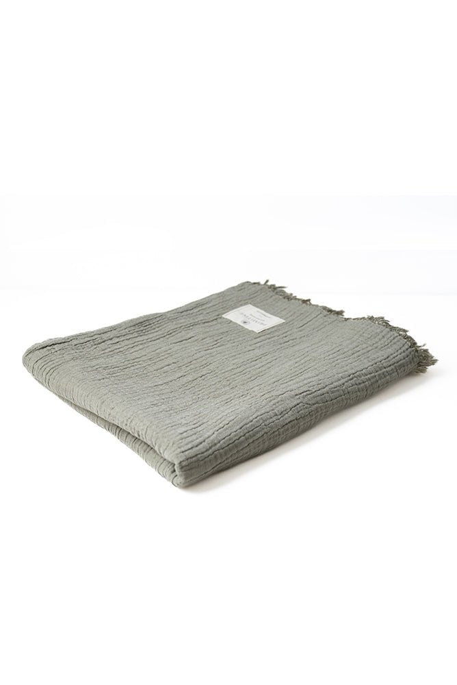 Primitive_Carignan Cotton Throw Blanket_Olive Grey__005107 - THW01 - 00FOW52S43S