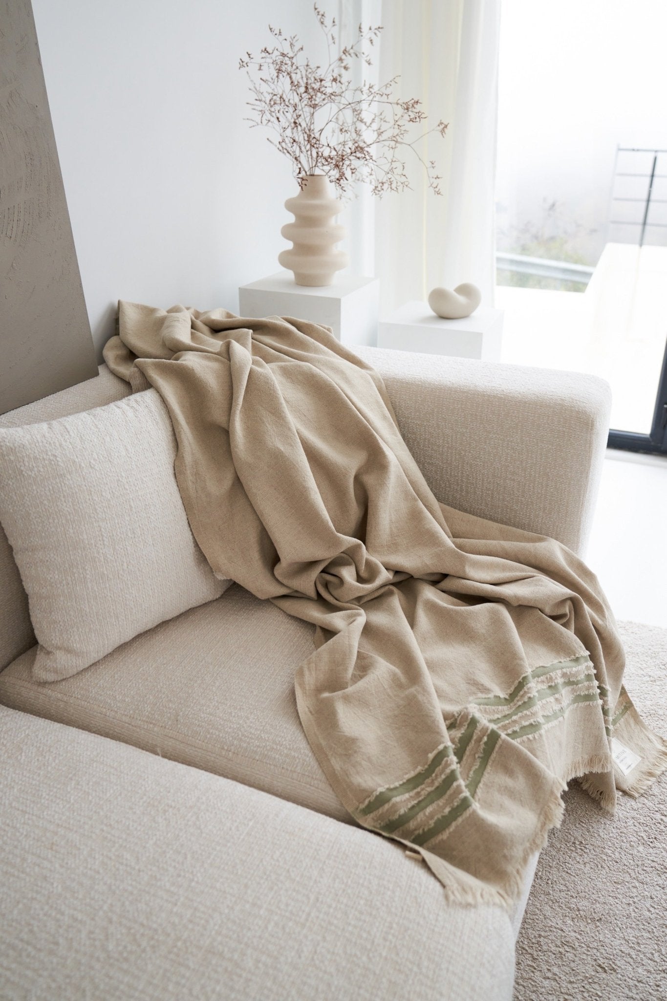 Primitive_Thalisse Linen Throw Blanket_Mustard__005117 - THW01 - MST23