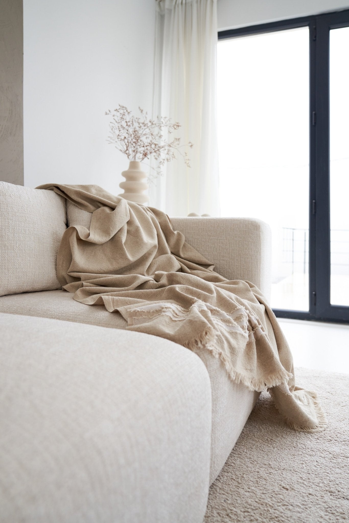 Primitive_Thalisse Linen Throw Blanket_Mustard__005117 - THW01 - MST23