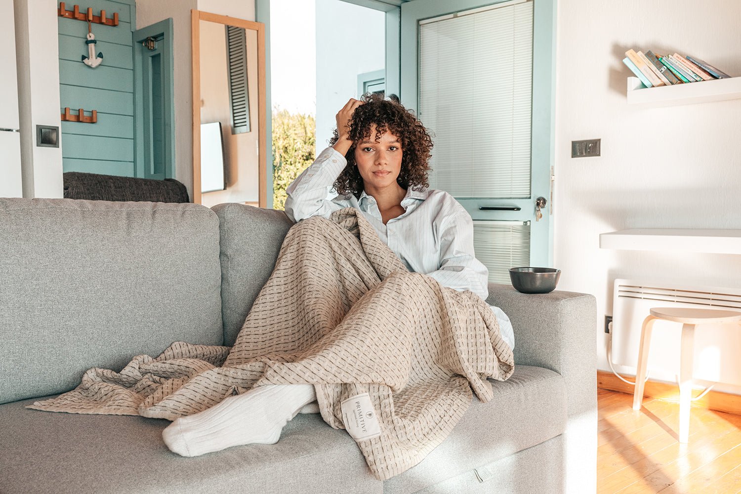 PrimitiveSeptember Linen Throw Blanket005109 - THW01 - HZL00