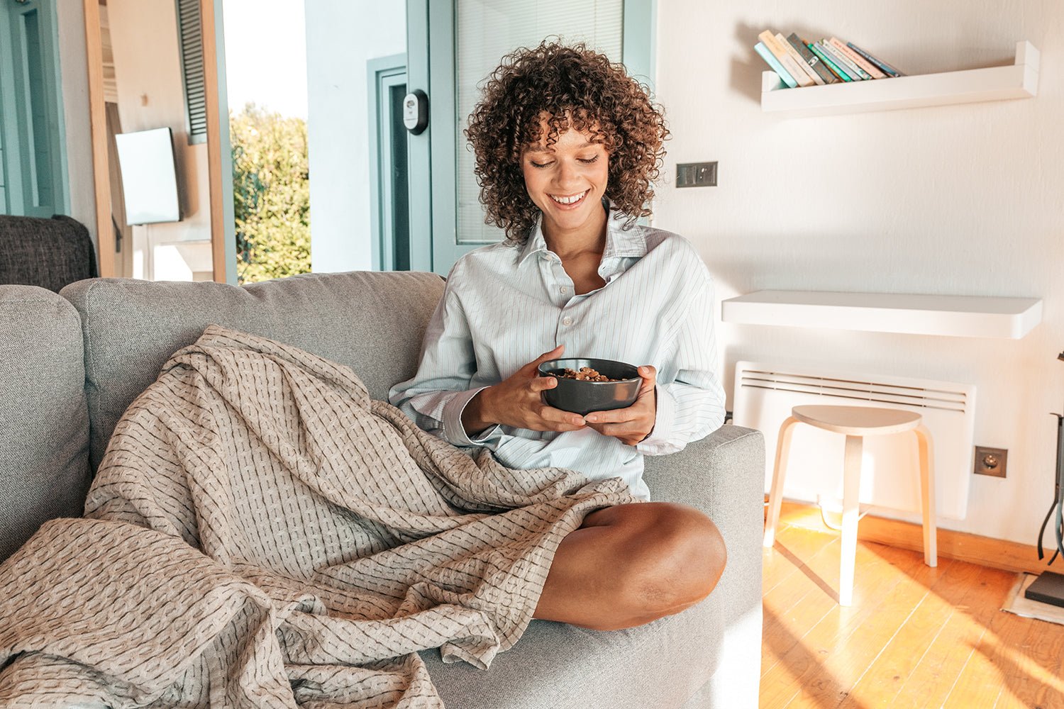 PrimitiveSeptember Linen Throw Blanket005109 - THW01 - HZL00