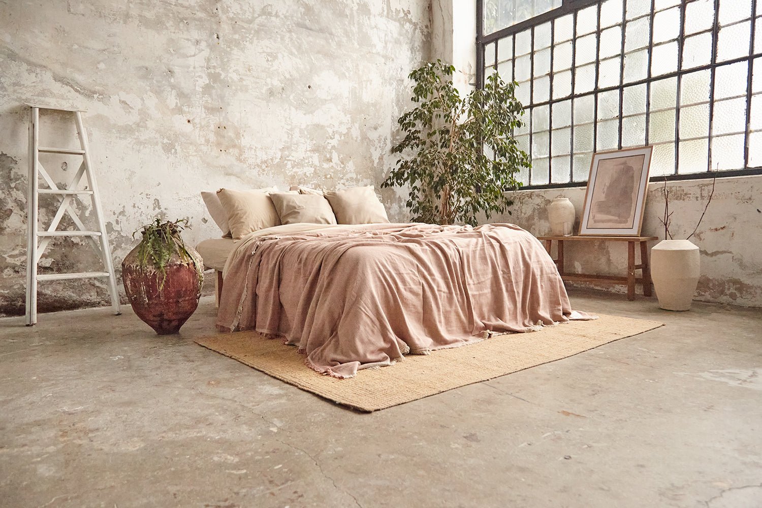 PrimitiveTerra Loom Linen Bedspread017007 - BDS01 - PDR01