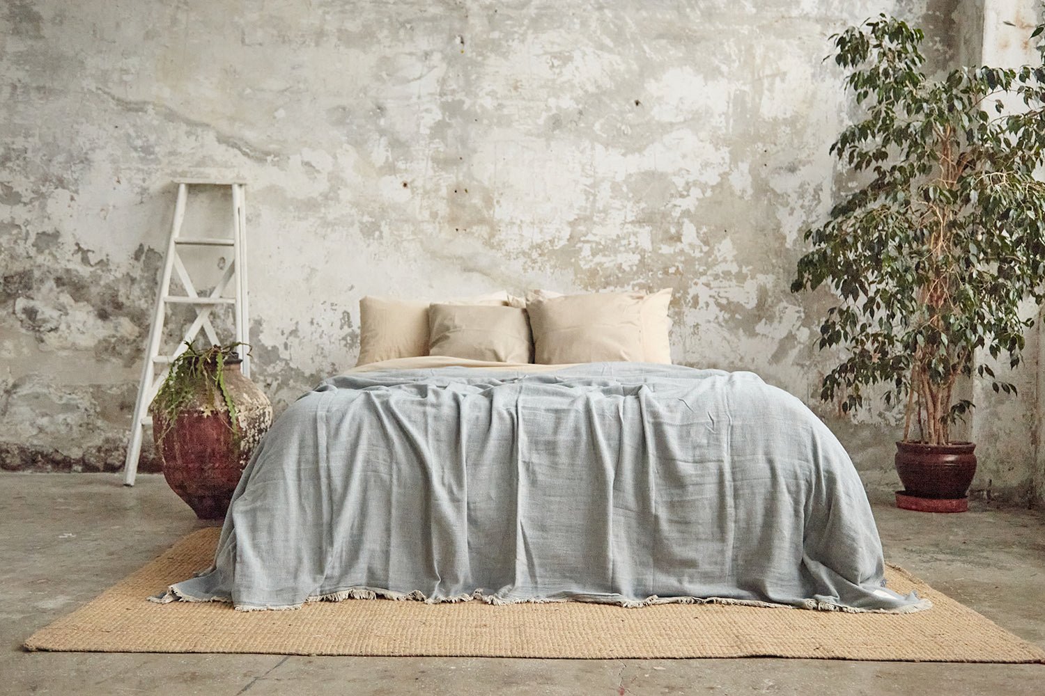 PrimitiveTerra Loom Linen Bedspread017007 - BDS01 - PDR01