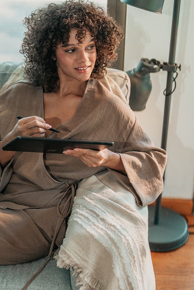 PrimitiveThalisse Linen Throw Blanket005117 - THW01 - MST01