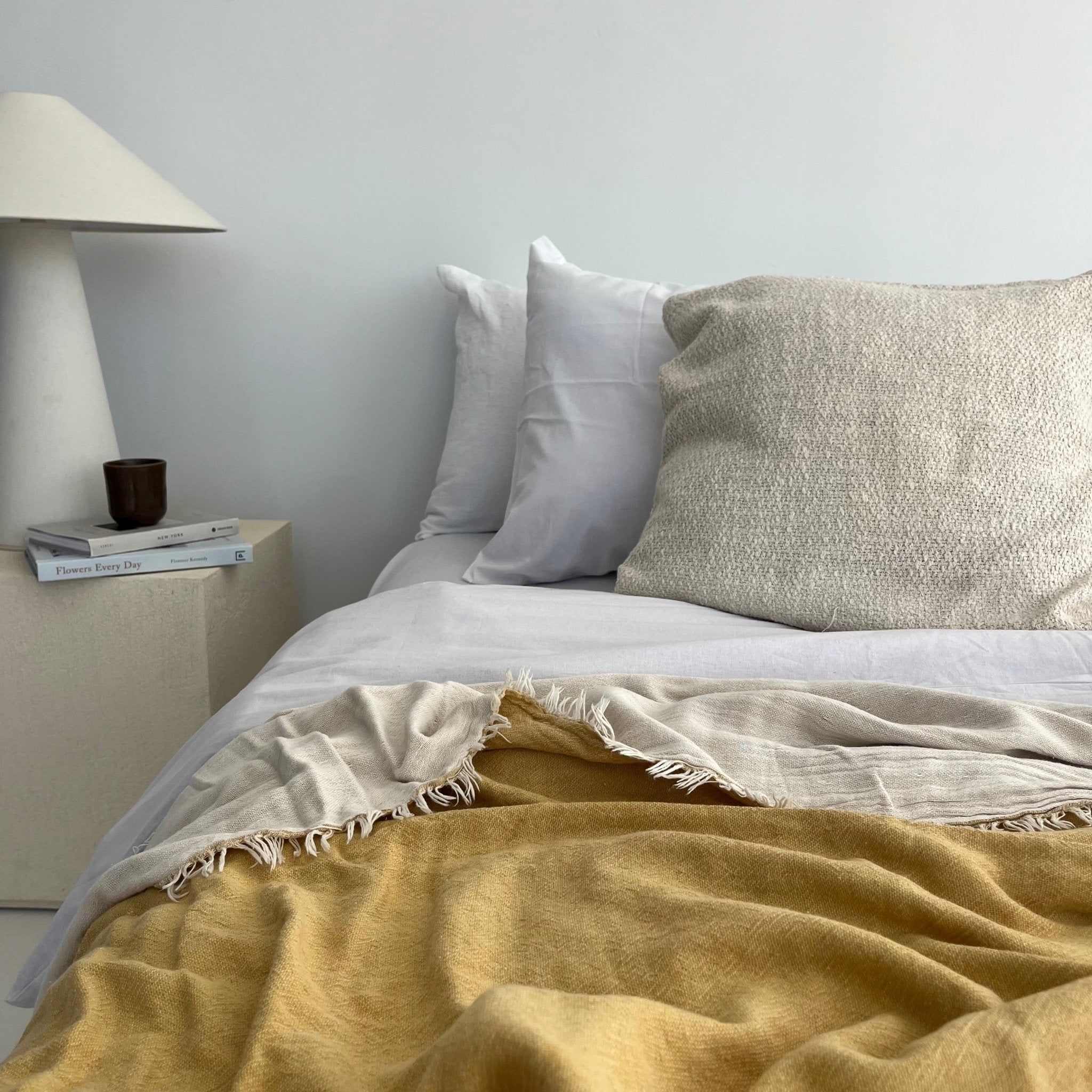 Primitive_Summawind Bamboo Bedspread_Mustard_King Size_017015-BDS01-STA23