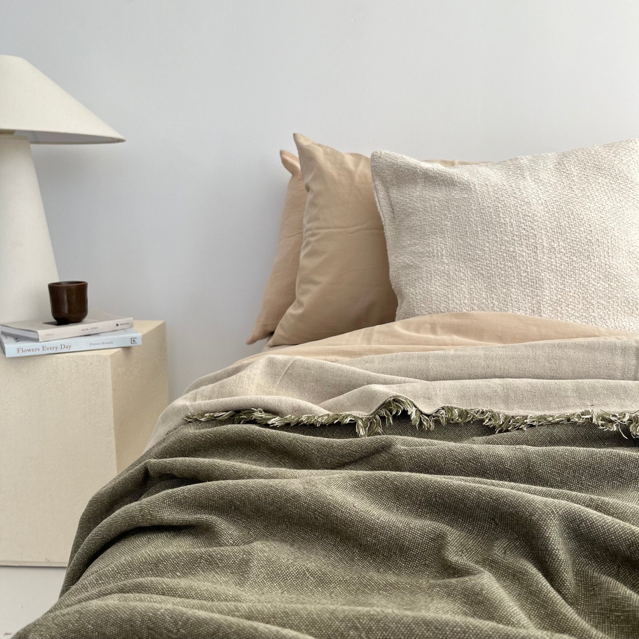 Primitive_Dual Ambiance Linen Bedspread_Army Green_King Size_017006-BDS01-ATS55