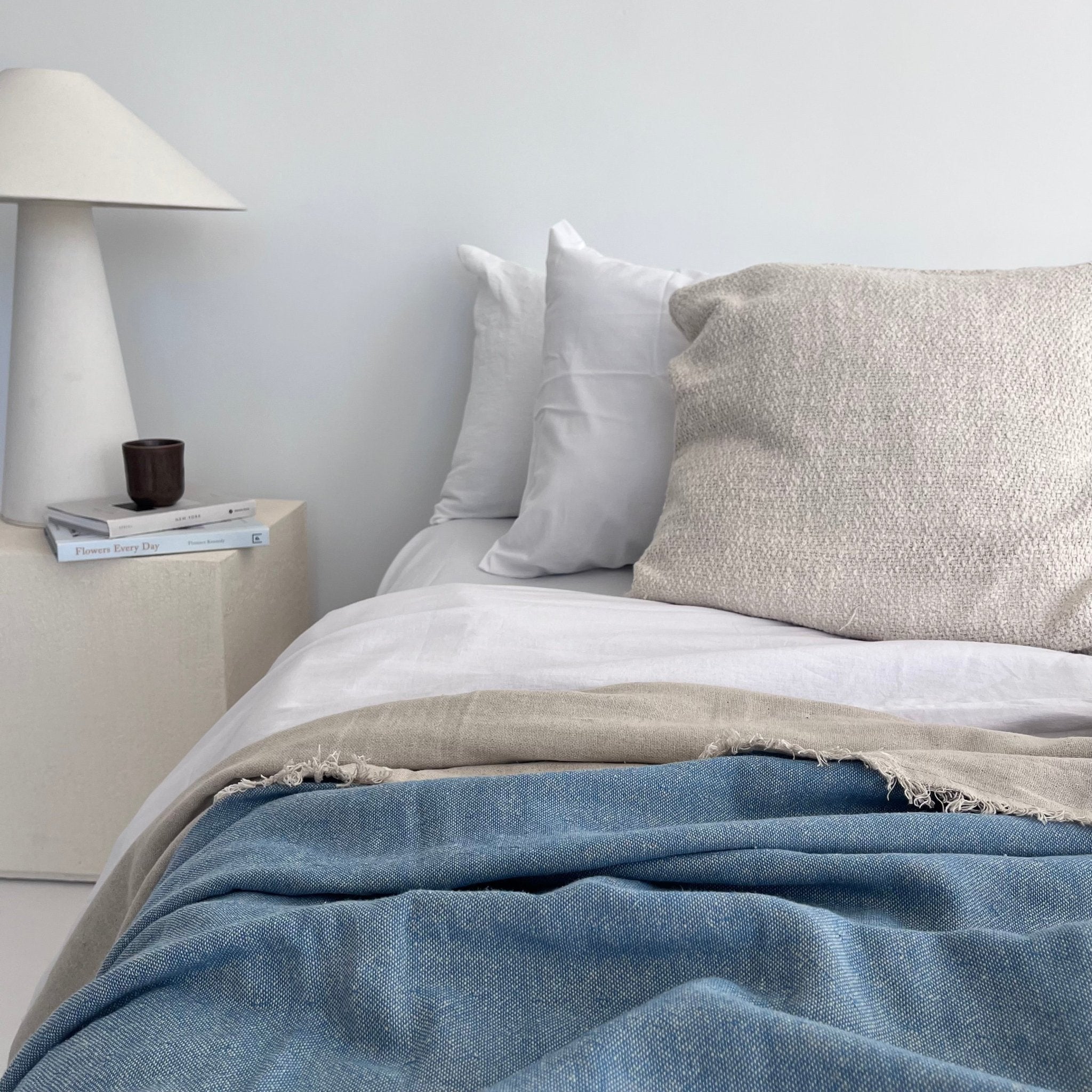 Primitive_Dual Ambiance Linen Bedspread_Agean Blue_King Size_017006-BDS01-ATS51