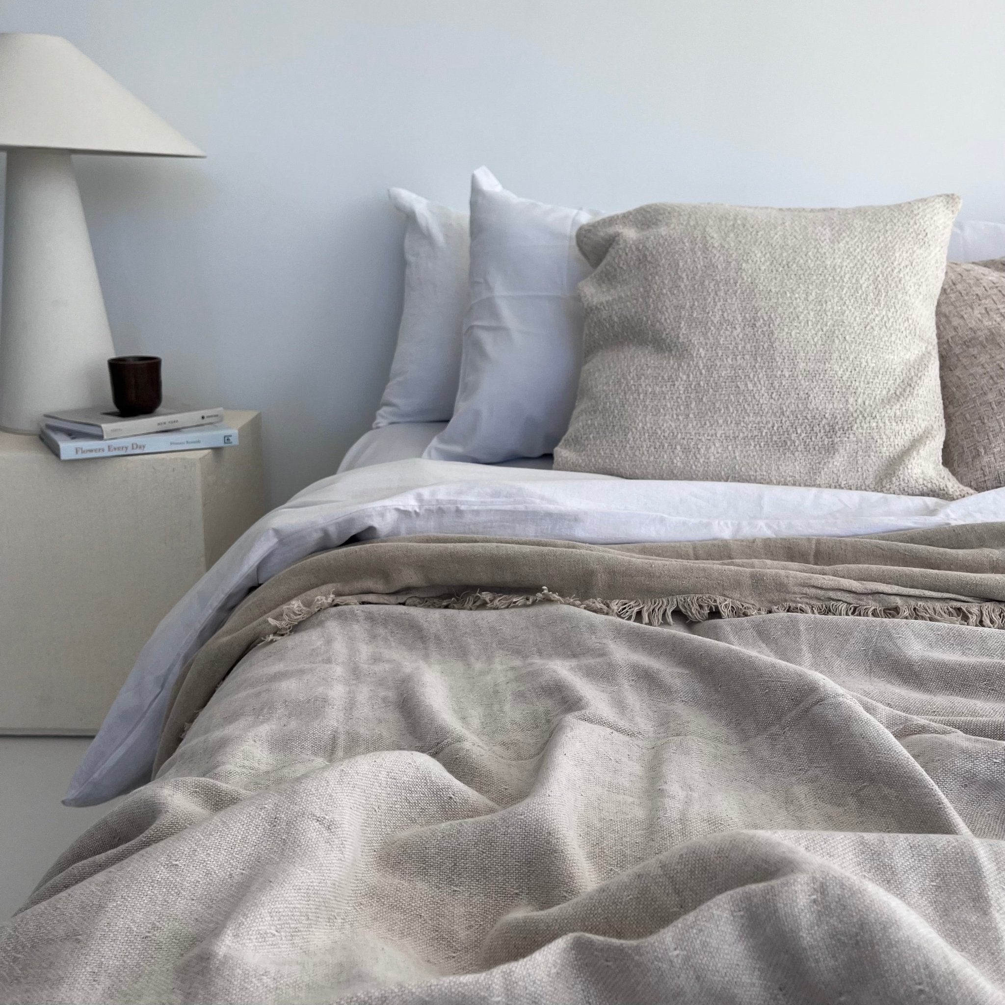 Primitive_Dual Ambiance Linen Bedspread_White_King Size_017006-BDS01-ATS01