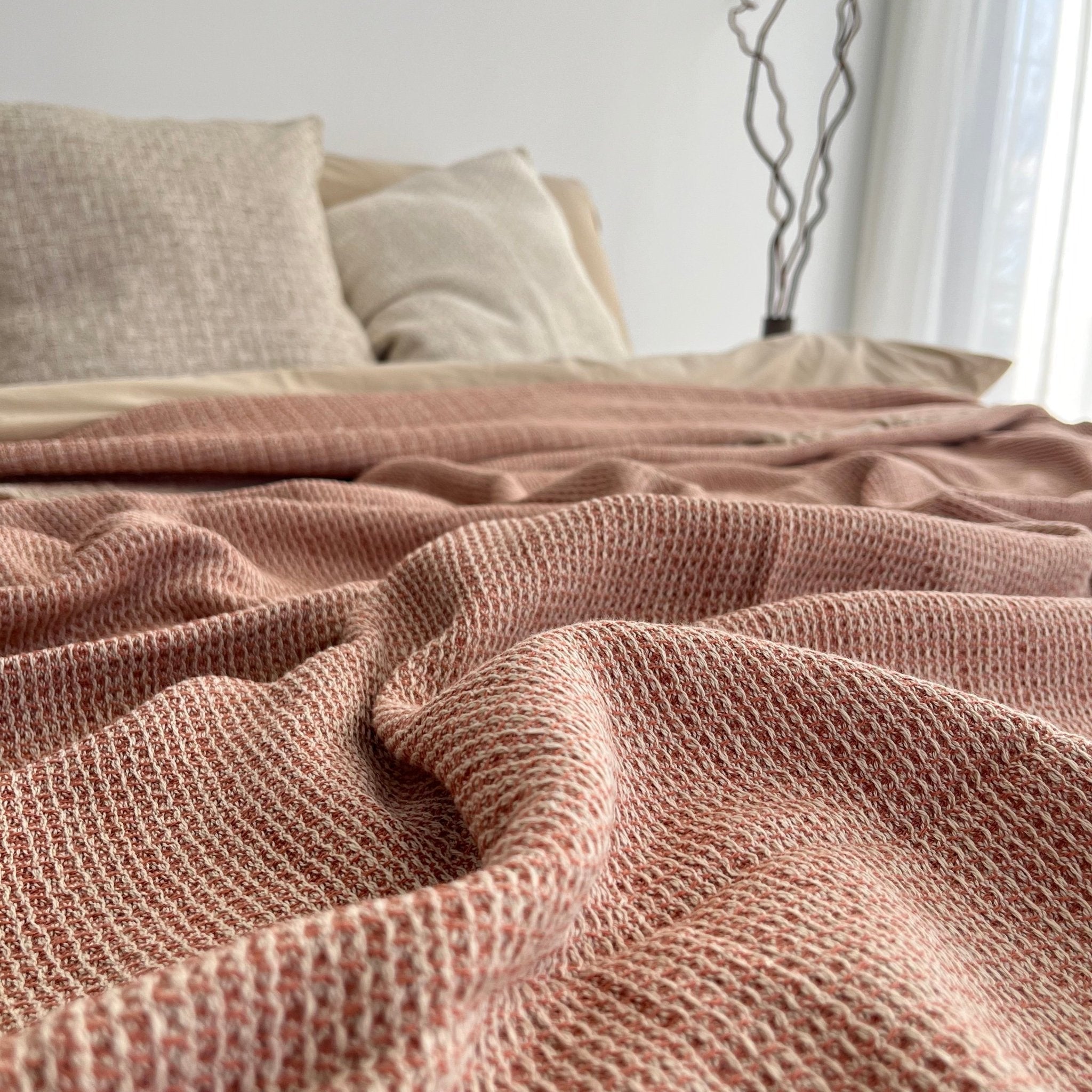 Primitive_Aznavour Waffle Bedspread_Copper_King Size_017009-BDS01-MHL44