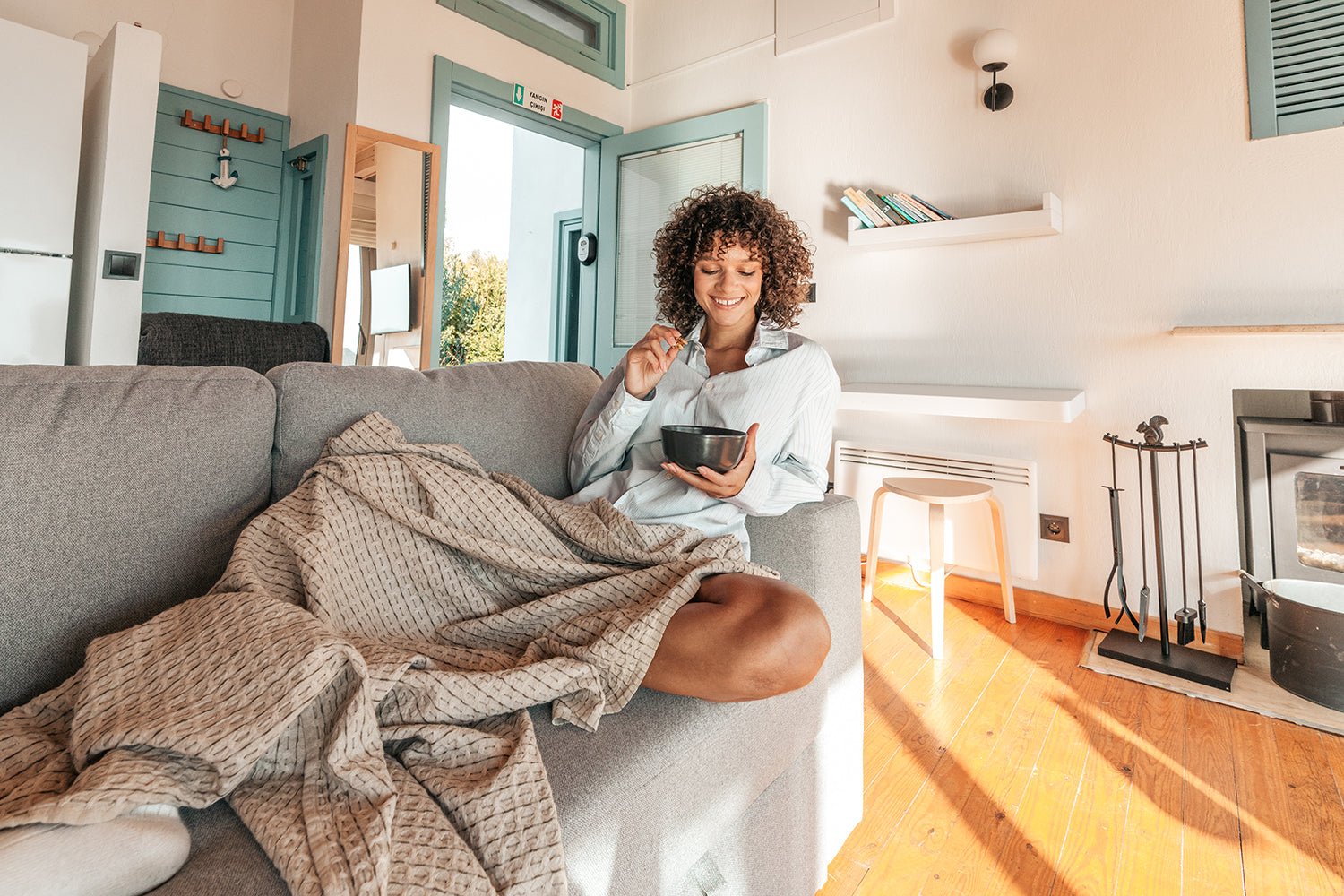 PrimitiveSeptember Linen Throw Blanket005109 - THW01 - HZL00